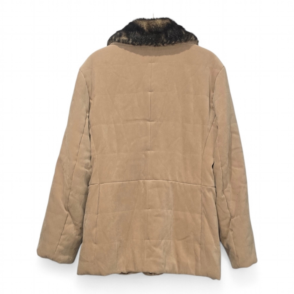 Jones New York Puffer Style Winter Coat Faux Fur Collar Size Medium - Picture 3 of 10